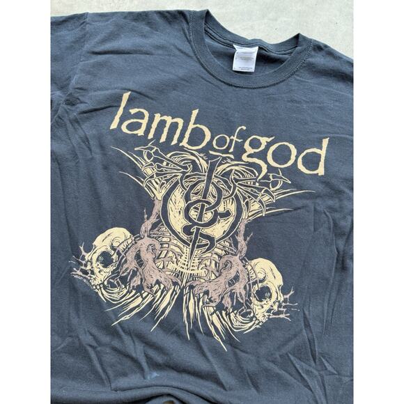 Vintage Lamb Of God “Wrath” Skulls Tour Band Tee Concert T-Shirt Grunge Y2K 2010 - Picture 5 of 8